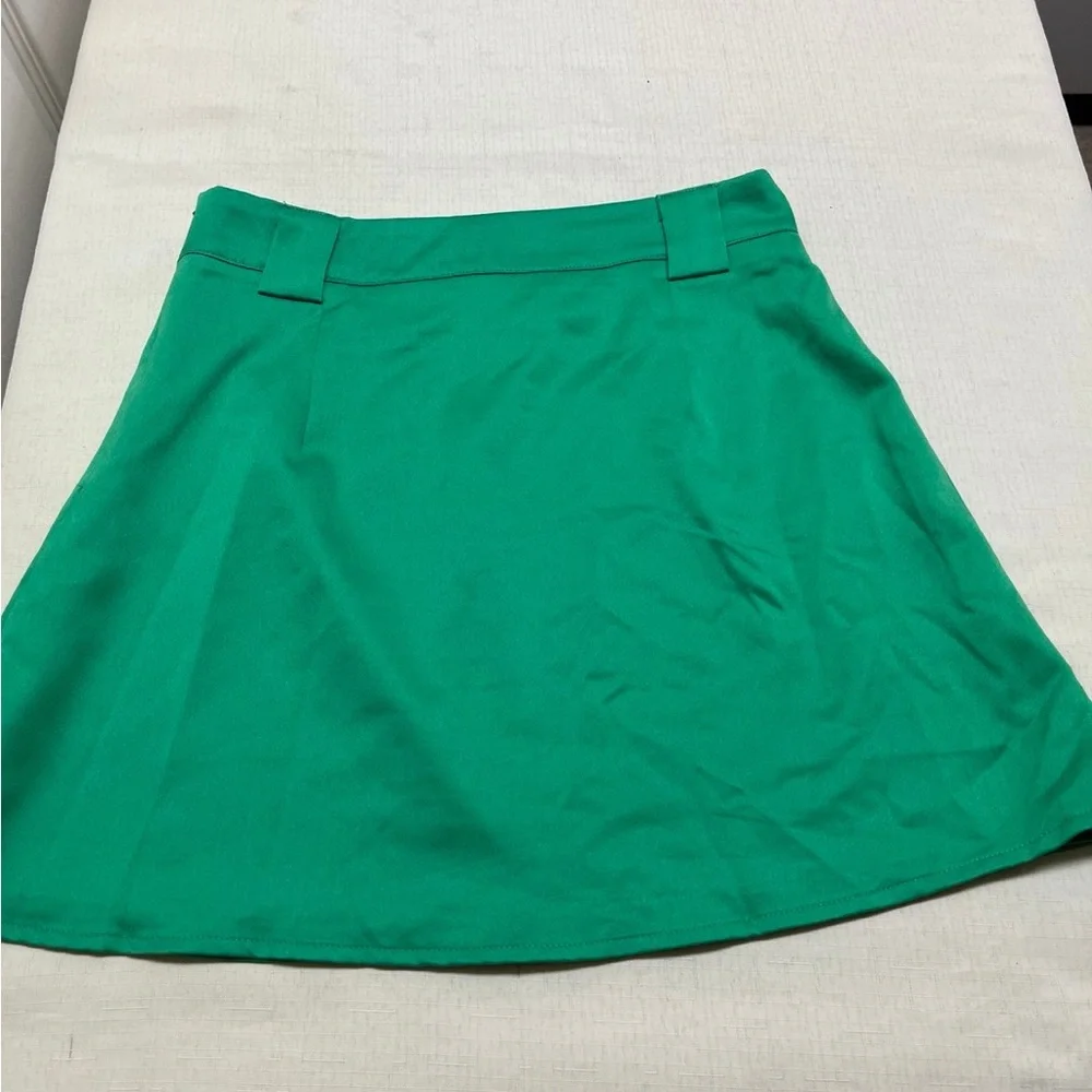 Revolve X More To Come S green wrap skirt